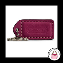 Load image into Gallery viewer, COACH Y2K VINTAGE Hang Tag 1.5" Pink Leather Bag Charm Keychain Fob Nickel Small
