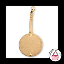 Load image into Gallery viewer, TORY BURCH Bag Charm Makeup Mirror Snakeskin Leather Brass Hang Tag Keychain Fob
