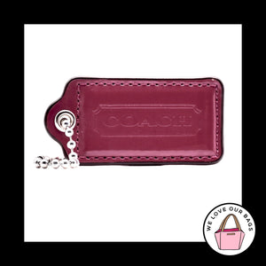 2.5" Large COACH Pink Patent Leather Nickel Key Fob Bag Charm Keychain Hang Tag