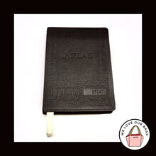 Load image into Gallery viewer, NEW VINTAGE COACH 1997 Black Glovetanned Leather Travel Atlas World &amp; USA 4523
