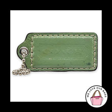 Load image into Gallery viewer, COACH HANG TAG 2.5" Green Patent Leather Blue back Bag Charm Keychain Fob Large
