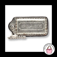 Load image into Gallery viewer, COACH HANG TAG 2" Bag Charm Keychain Fob Silver Metallic Leather Nickel Medium
