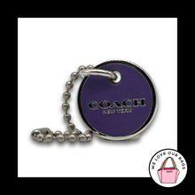 Load image into Gallery viewer, New COACH Dog COLLAR ID Hang Tag Bag Charm Purple Keychain Fob with Name &amp; Phone

