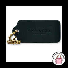 Load image into Gallery viewer, COACH NEW YORK Hang Tag 2.25" Green Antique Brass Fob Bag Charm Keychain Leather
