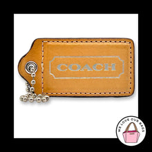 Load image into Gallery viewer, COACH HANG TAG 3" Bag Charm Keychain Fob Light Saddle Brown Leather Nickel XL
