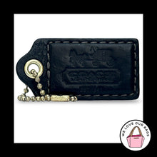 Load image into Gallery viewer, XL 3" COACH 1941 Horse Carriage Hang Tag Black Leather Bag Charm Keychain Fob
