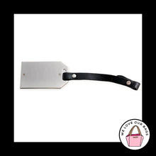 Load image into Gallery viewer, RALPH LAUREN Black Silver Bag Charm Hang Tag Keychain Fob Leather Nickel Metal
