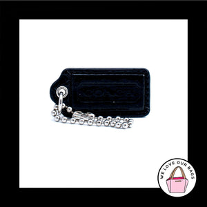 2" Medium COACH Black Patent Leather Nickel Fob Bag Charm Keychain Hang Tag
