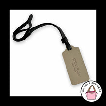 Load image into Gallery viewer, COACH HANG TAG Nickel Metal &amp; Black Leather Strap Loop Bag Charm Keychain Fob
