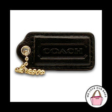 Load image into Gallery viewer, COACH HANG TAG 2" Bag Charm Keychain Fob Mahogany Brown Leather Brass Medium
