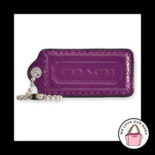 Load image into Gallery viewer, COACH HANG TAG 2.25" Purple Pink Patent Leather Bag Charm Keychain Fob Large

