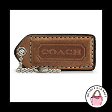 Load image into Gallery viewer, COACH Y2K VINTAGE Hang Tag 2" Brown Leather Bag Charm Keychain Fob Nickel Medium
