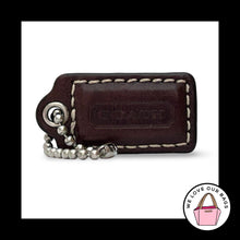 Load image into Gallery viewer, COACH HANG TAG 1.5" Mahogany Brown Leather Nickel Small Bag Charm Keychain Fob

