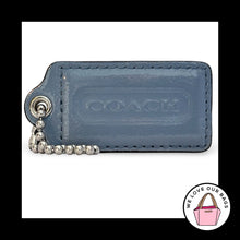 Load image into Gallery viewer, COACH HANG TAG 2.5" Blue Patent Leather Bag Charm Keychain Fob Nickel Large
