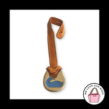 Load image into Gallery viewer, VINTAGE Y2K DOONEY &amp; BOURKE Blue Duck Honey Brown Leather Fob Bag Charm Hang Tag
