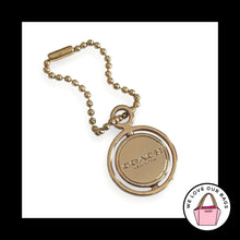 Load image into Gallery viewer, Limited Edition COACH Swivel Round Bag Charm Hang Tag Keychain Fob Gold Metal
