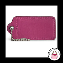 Load image into Gallery viewer, COACH HANG TAG 2.5" Pink Polished Leather Bag Charm Keychain Fob Nickel Large
