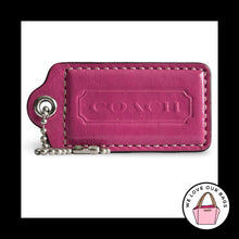 Load image into Gallery viewer, COACH HANG TAG 2.5" Pink Polished Leather Bag Charm Keychain Fob Nickel Large
