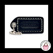 Load image into Gallery viewer, COACH Y2K VINTAGE Hang Tag 1.5" Black Leather Bag Charm Keychain Fob Small
