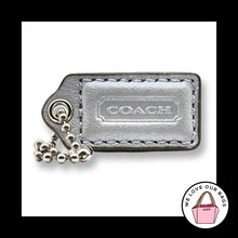 Load image into Gallery viewer, COACH HANG TAG 1.5" Bag Charm Keychain Fob Light Gray Leather Nickel Small
