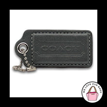 Load image into Gallery viewer, COACH HANG TAG 2.5" Bag Charm Keychain Fob Dark Gray Grey Leather Nickel Large
