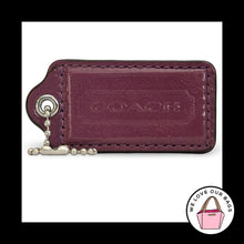 Load image into Gallery viewer, COACH HANG TAG 2.5" Purple Patent Leather Bag Charm Keychain Fob Nickel Large
