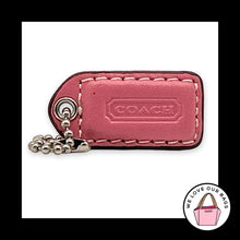 Load image into Gallery viewer, COACH Y2K VINTAGE Hang Tag 1.5" Pink Leather Bag Charm Keychain Fob Nickel Small

