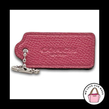 Load image into Gallery viewer, COACH HANG TAG Bag Charm Keychain Fob New York Pink Pebbled Leather Nickel 2"
