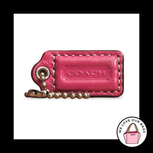 Load image into Gallery viewer, COACH HANG TAG 1.5" Pink Polished Leather Bag Charm Keychain Fob Nickel Small
