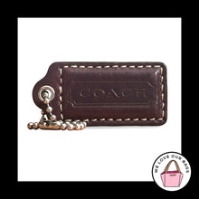 Load image into Gallery viewer, COACH HANG TAG 2" Burgundy Smooth Leather Bag Charm Keychain Fob Nickel Medium
