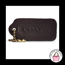 Load image into Gallery viewer, COACH VINTAGE DOUBLESIDED Hang Tag Mahogany Brown Leather Brass Bag Charm Fob
