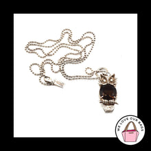 Load image into Gallery viewer, $198 COACH 925 STERLING SILVER Owl Smokey Quartz Crystal Charm Necklace 94315
