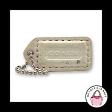 Load image into Gallery viewer, COACH Y2K VINTAGE Hang Tag Bag 1.5 Charm Keychain Fob White &amp; Pink Leather Small
