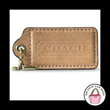 Load image into Gallery viewer, XL COACH HANGTAG 3" Vachetta Natural Saddle Leather Brass Bag Charm Keychain Fob
