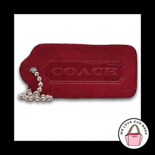 Load image into Gallery viewer, COACH VINTAGE DOUBLESIDED Hang Tag Bag Charm Keychain Red Leather Nickel 2.25"
