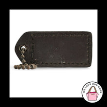 Load image into Gallery viewer, COACH Y2K VINTAGE Hang Tag 2" Gold Mahogany Leather Bag Charm Fob Antique Brass

