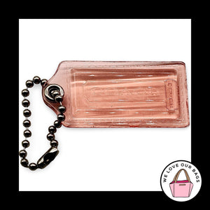 2.5" COACH POPPY Pink Plastic Lucite Nickel Key Fob Bag Charm Keychain Hang Tag