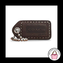 Load image into Gallery viewer, COACH Y2K VINTAGE Hang Tag 1.5" Brown Suede Leather Bag Charm Keychain Fob Small
