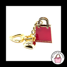 Load image into Gallery viewer, Rare JUICY COUTURE Y2K Pink Crystal Satchel Tote Purse Heart Bag Charm Keychain
