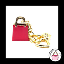 Load image into Gallery viewer, Rare JUICY COUTURE Y2K Pink Crystal Satchel Tote Purse Heart Bag Charm Keychain
