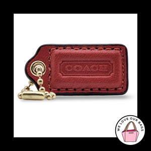 1.5" Small COACH Burnt Orange Leather Brass Key Fob Bag Charm Keychain Hang Tag