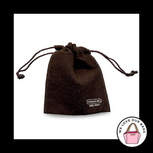 New COACH EST 1941 Brown Fabric Jewelry Keychain Dust Bag Travel Storage Pouch