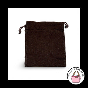 New COACH EST 1941 Brown Fabric Jewelry Keychain Dust Bag Travel Storage Pouch