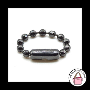 NEW 2" COACH DINKY Embossed 2.4mm Gunmetal Gray Ball Chain Bag HangTag Charm Fob