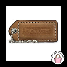 Load image into Gallery viewer, COACH Y2K VINTAGE Hang Tag 2" Saddle Brown Leather Bag Charm Keychain Fob Nickel
