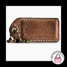 Load image into Gallery viewer, 65th Anniversary COACH Y2K VINTAGE Hang Tag 2.5" Brown Leather Bag Charm Fob
