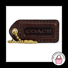 Load image into Gallery viewer, COACH Y2K VINTAGE Hang Tag 2" Dark Brown Leather Bag Charm Keychain Fob Brass
