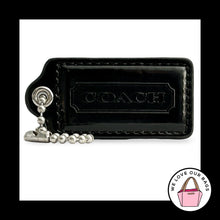 Load image into Gallery viewer, COACH HANG TAG 2.5" Black Patent Leather Bag Charm Keychain Fob Nickel Large
