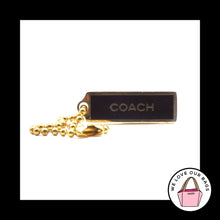 Load image into Gallery viewer, 1.25&quot; Small VINTAGE COACH Black Enamel Brass Key Fob Bag Charm Keychain Hang Tag
