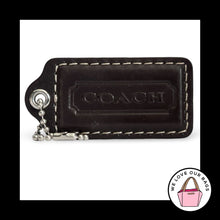 Load image into Gallery viewer, COACH HANG TAG 2.5" Mahogany Brown Leather Bag Charm Keychain Fob Nickel Large
